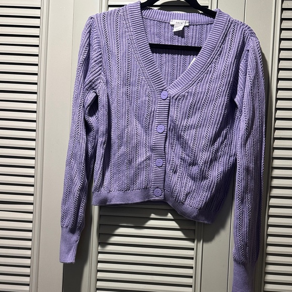 Purple Cable Knit Sweater - Picture 1 of 3